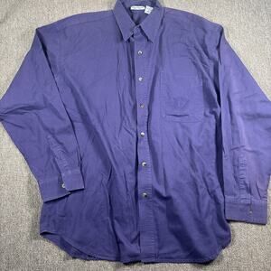 Vintage 90s Men’s Bugle Boy Button Up Shirt Long Sleeve Purple XL Retro